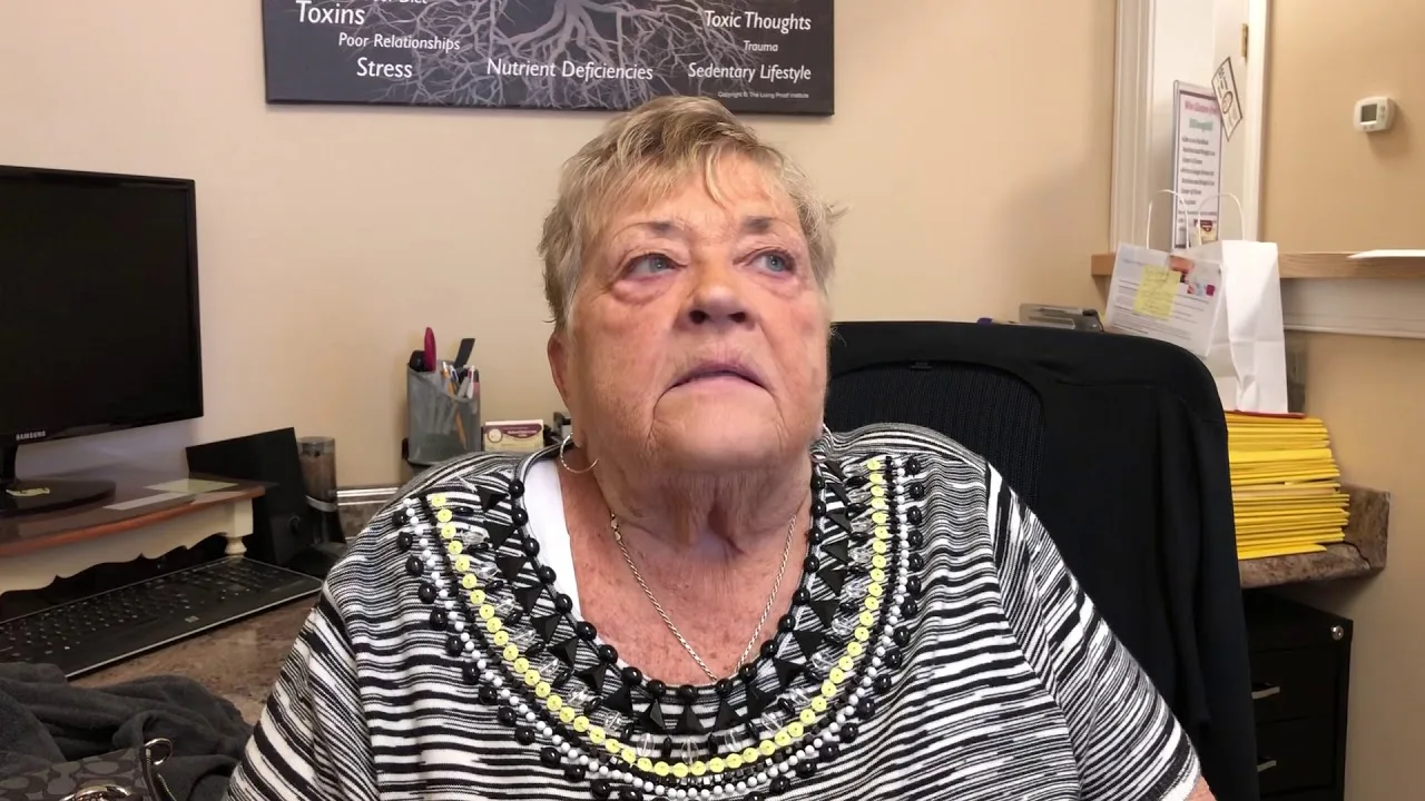 Still from the video testimonial: Dr. Charles Ferrante, D.C. - neuropathy patient Marianne discusses her treatment at NJ Neuropathy